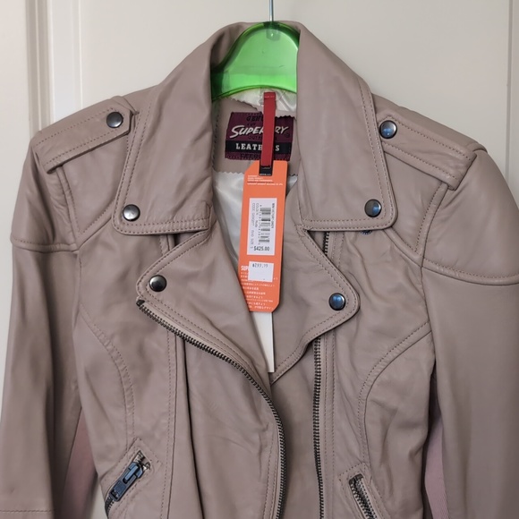 Superdry mini victory biker leather jacket - Picture 2 of 8